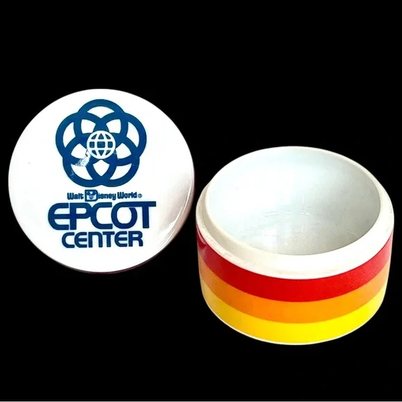 Vintage DISNEY Epcot Center Porcelain Ceramic Trinket Box Vintage Rare 1980s WDW - Picture 2 of 6